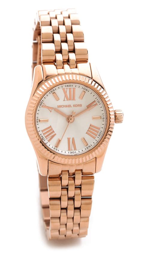 michael kors cognac watch|michael kors petite lock bracelet.